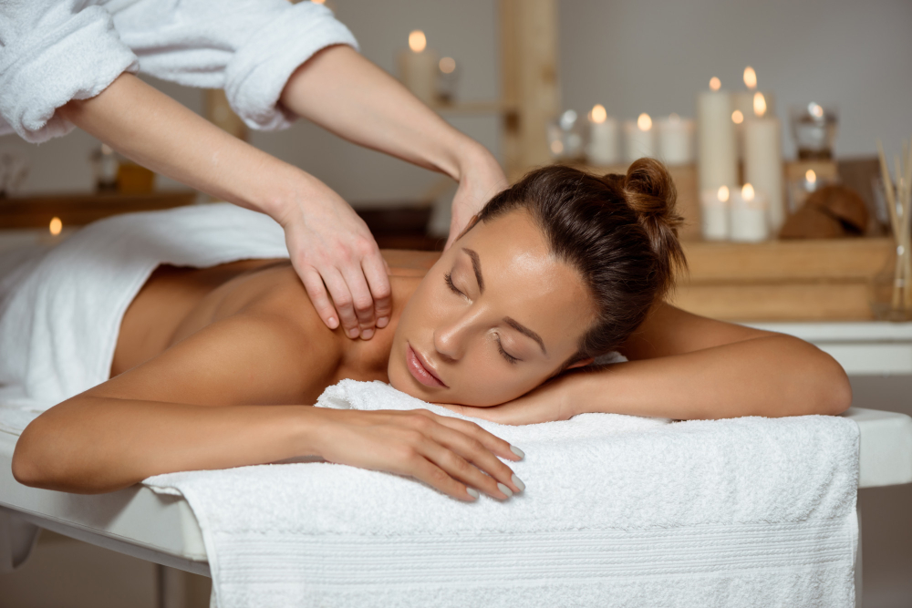 Relaxing massage therapy session